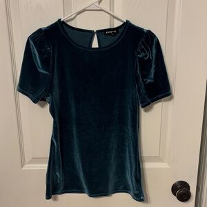 Express Deep Teal Velvet Blouse